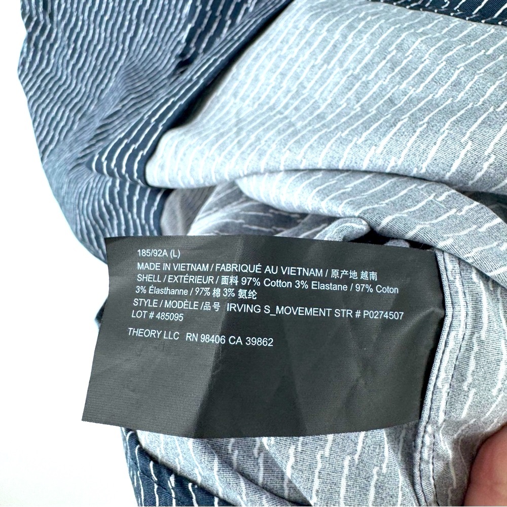Theory Navy Textured Button Down‎ Shirt - Picture 7 of 8